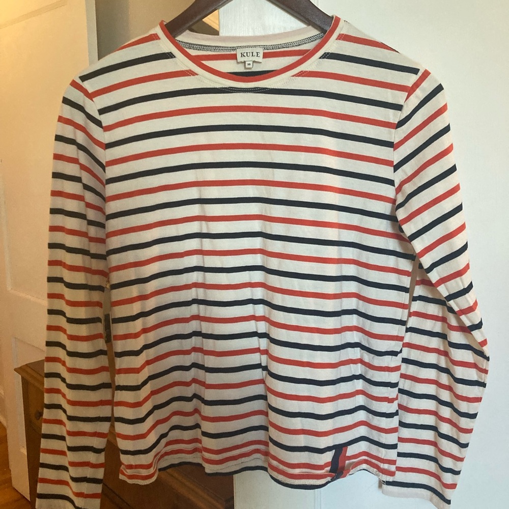 KULE  Striped Long Sleeve Shirt - orange and navy